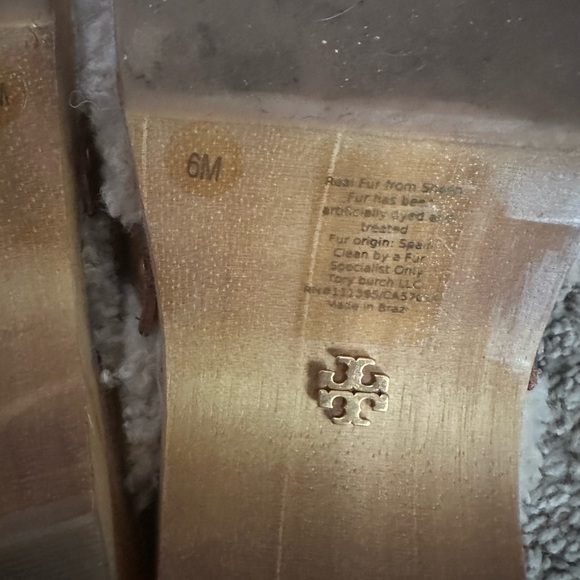 Tory Burch Cream Fur Jess’s Embellished Wooden Clogs - Picture 5 of 5